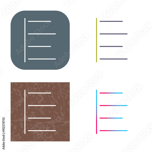 Unique Left Align Icon Design
