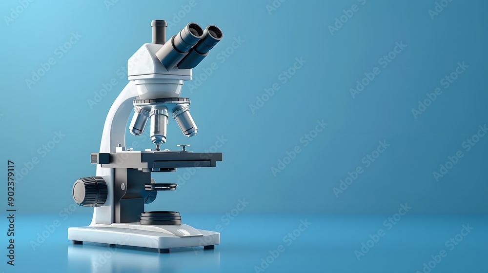 close up microscope with blue background close up microscope with blue background