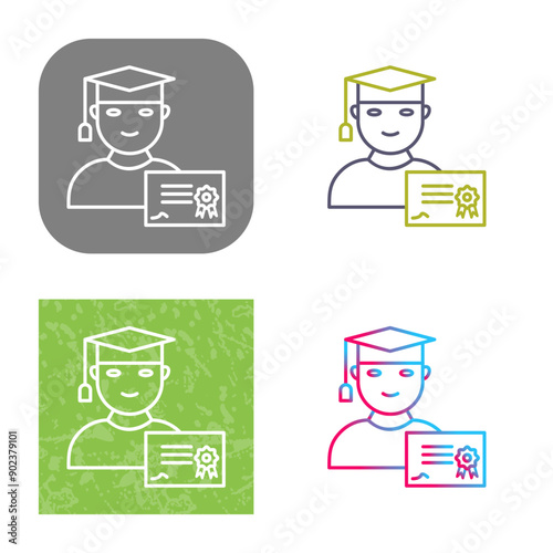 Unique Receiving Diploma Icon Design