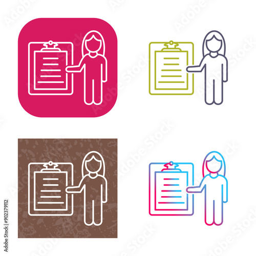 Unique Female Presenter Icon Design