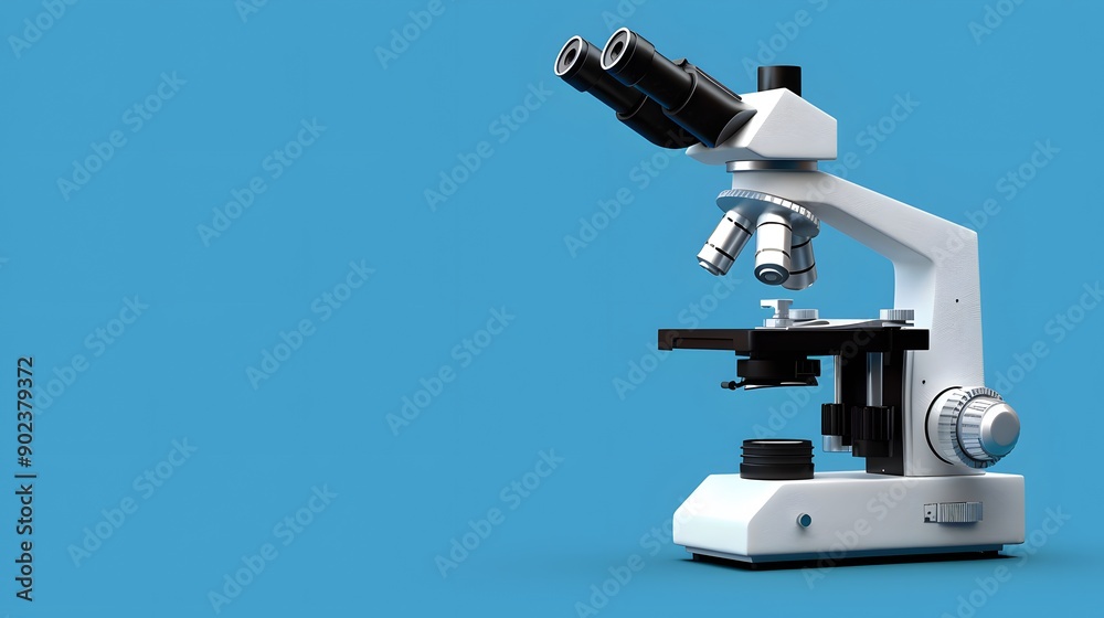 close up microscope with blue background close up microscope with blue background