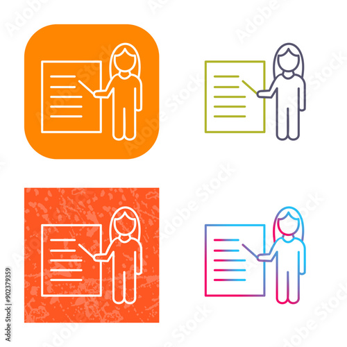 Unique Female Presenter Icon Design