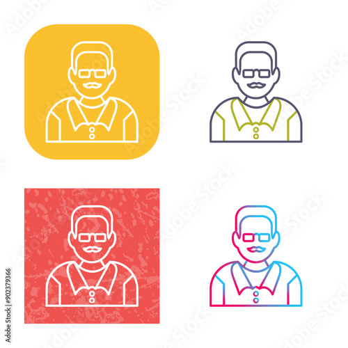 Unique Male Professor Icon Design