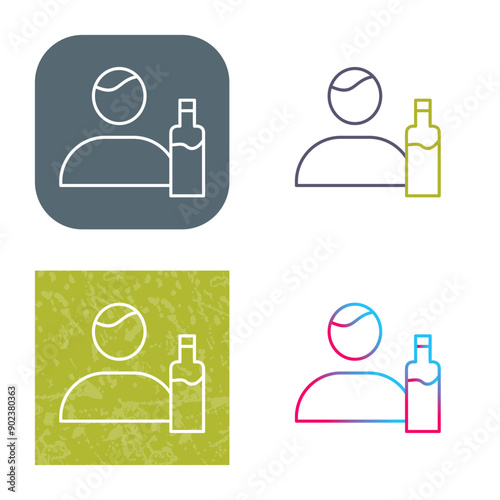 Unique Man And Drink Icon Design