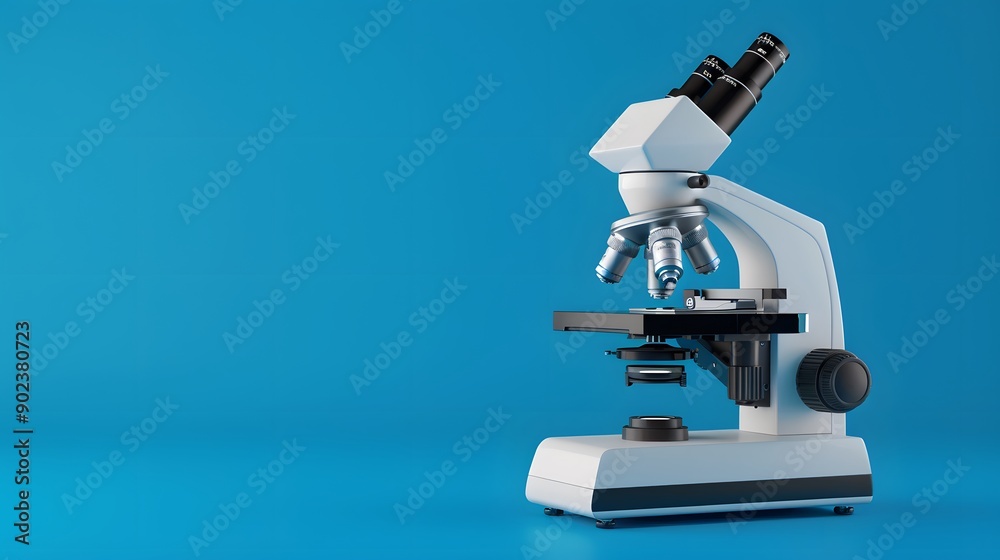 close up microscope with blue background close up microscope with blue background