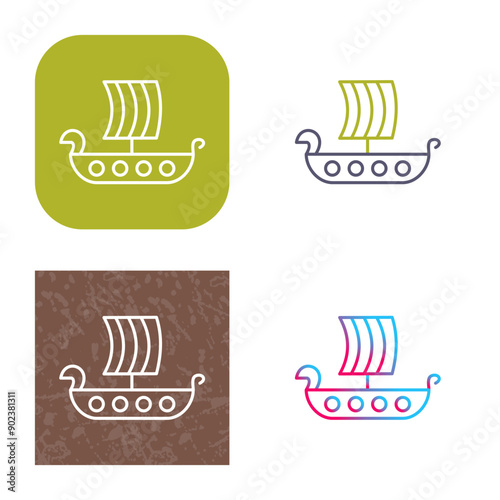 Viking Ship Icon Design