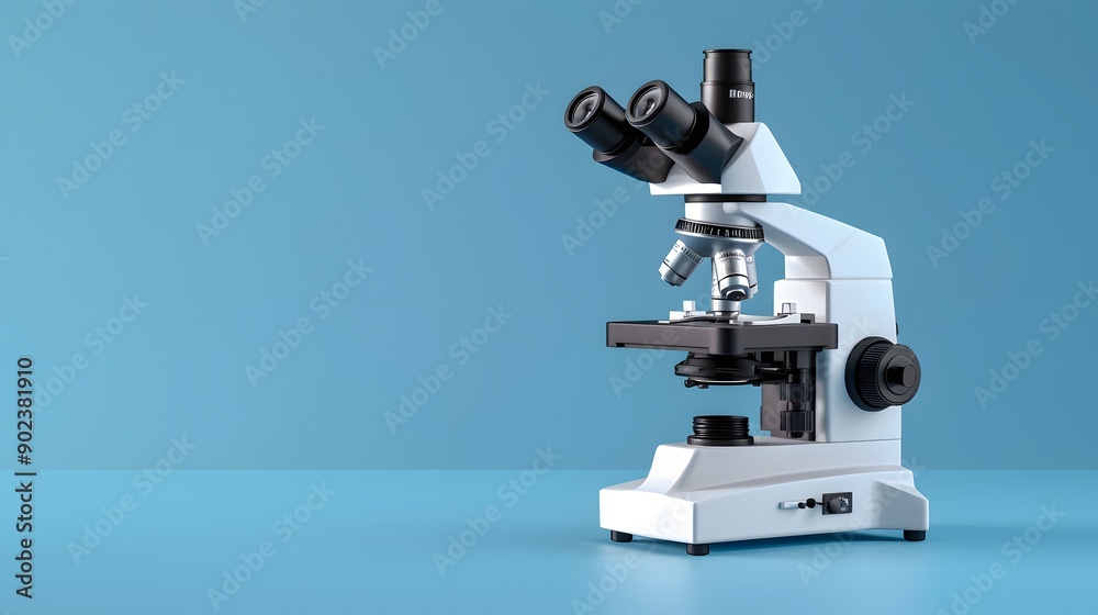 close up microscope with blue background close up microscope with blue background