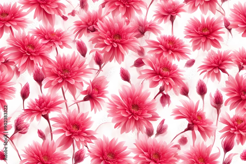 Fire pink flowers on white background, Ai Generated Fire pink flowers on white background, Ai Generated