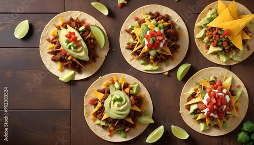 Wallpaper Mural Taco Delight, Colorful Tacos and Fresh Garnishes Torontodigital.ca