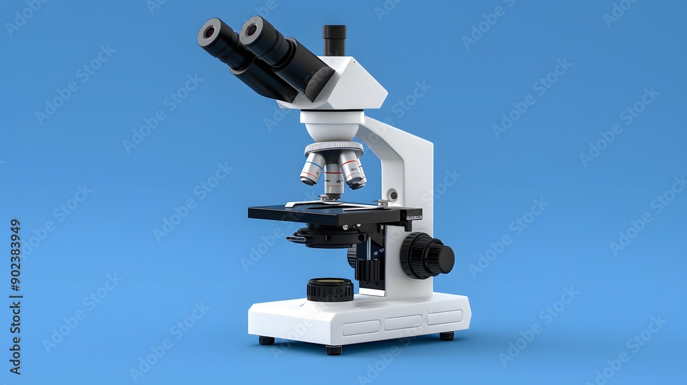 close up microscope with blue background close up microscope with blue background