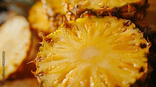 Pineapple close-up against the background image