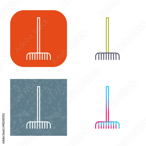 Fork picking Leaves Icon Design