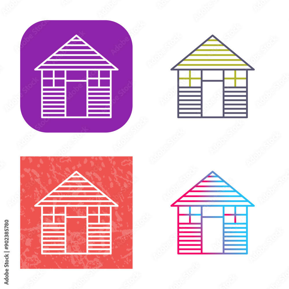 Fototapeta premium Wood Cabin Icon Design