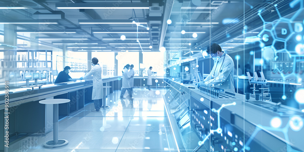 Fototapeta premium Advanced Scientific Research: Cutting-Edge Laboratory, High-Tech Laboratory: Pioneering Scientific Innovation 