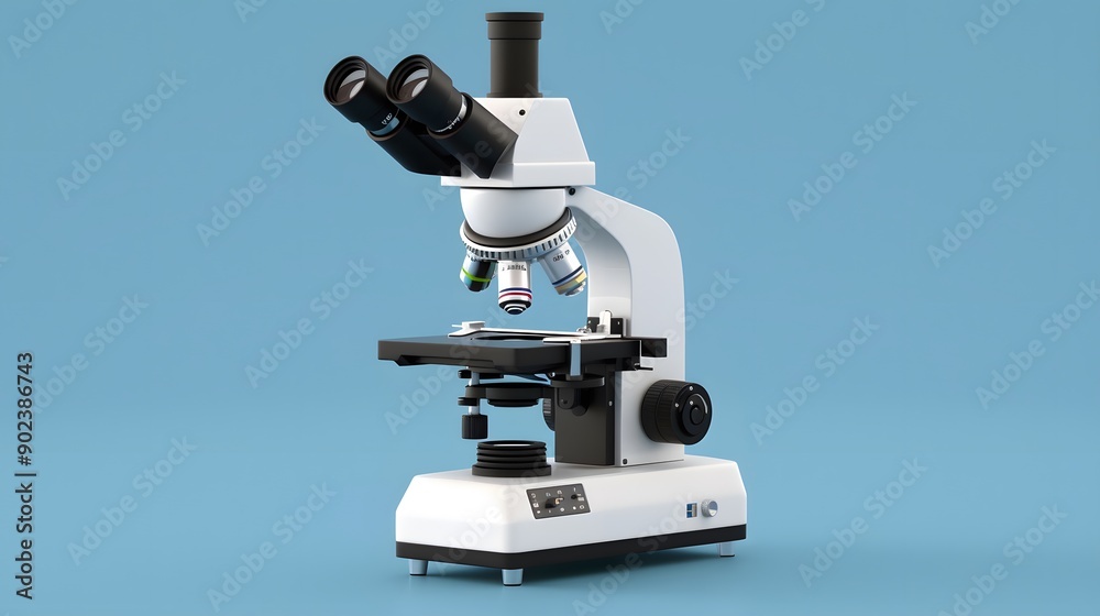 close up microscope with blue background close up microscope with blue background