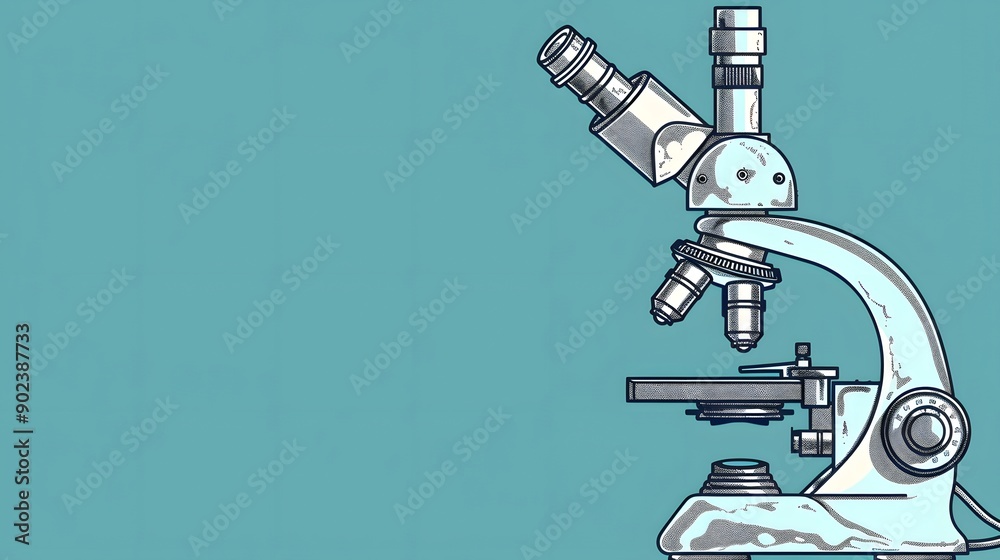 close up microscope with blue background close up microscope with blue background