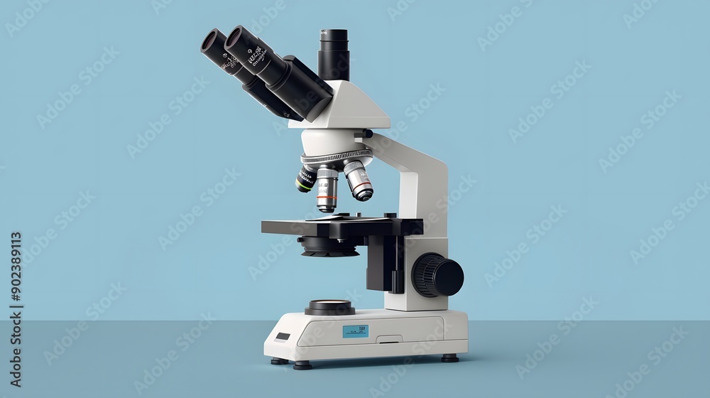close up microscope with blue background close up microscope with blue background