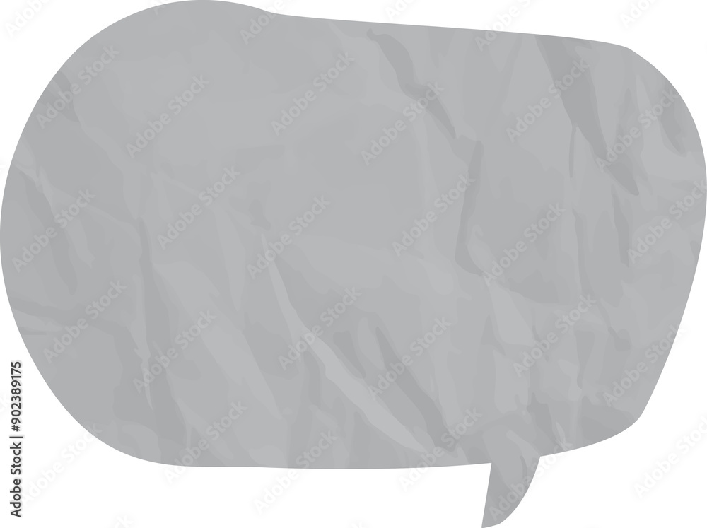 old grunge paper speech bubble, wrinkled element