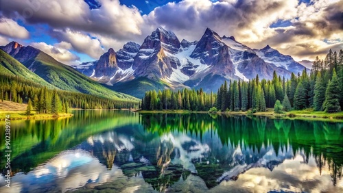 Majestic Mountain Landscape. lake in the mountains.