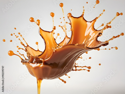 Smooth Milk Chocolate Splashing in Action
