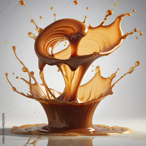 Artistic Swirl of Chocolate Splash