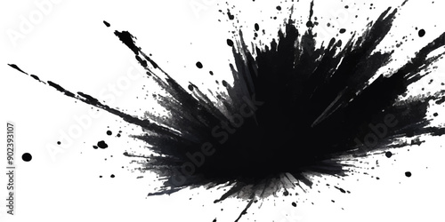 Paint stains black blotch background. Grunge Design Element. Brush Strokes. Vector illustration	