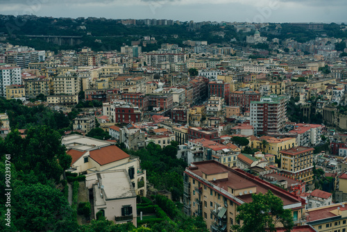 Top view of downtown Naples, Italy