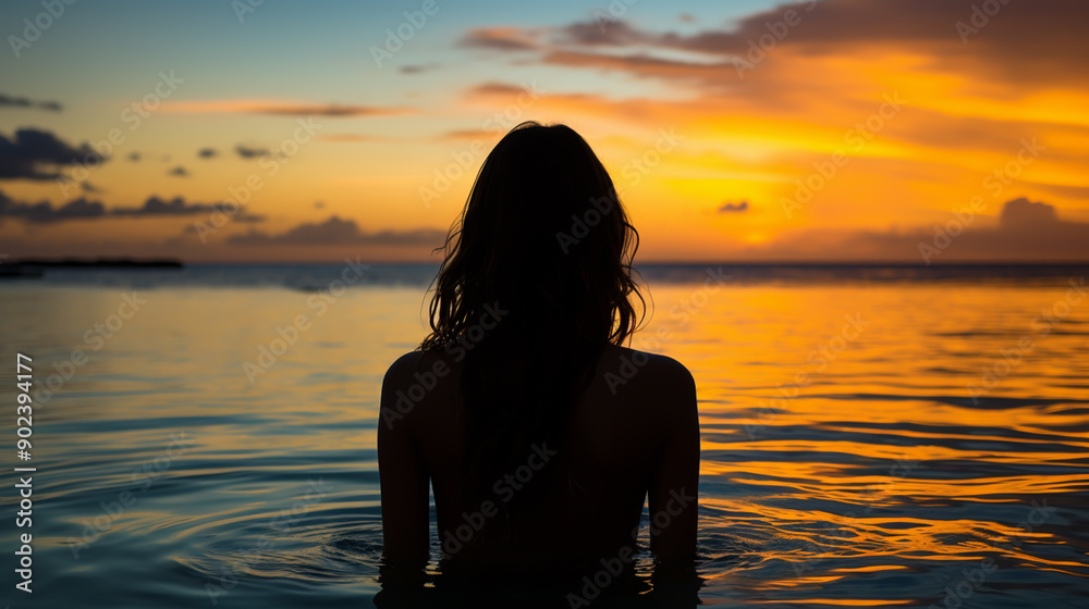 Young woman in swimming pool Young woman in swimming pool