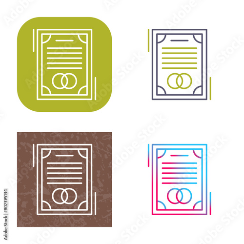 Wedding Contract Icon Design