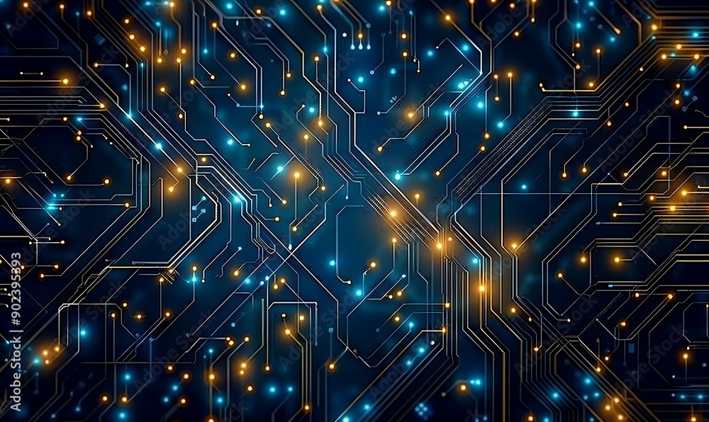 Digital circuit computer board technology grid background, generative ai Digital circuit computer board technology grid background, generative ai