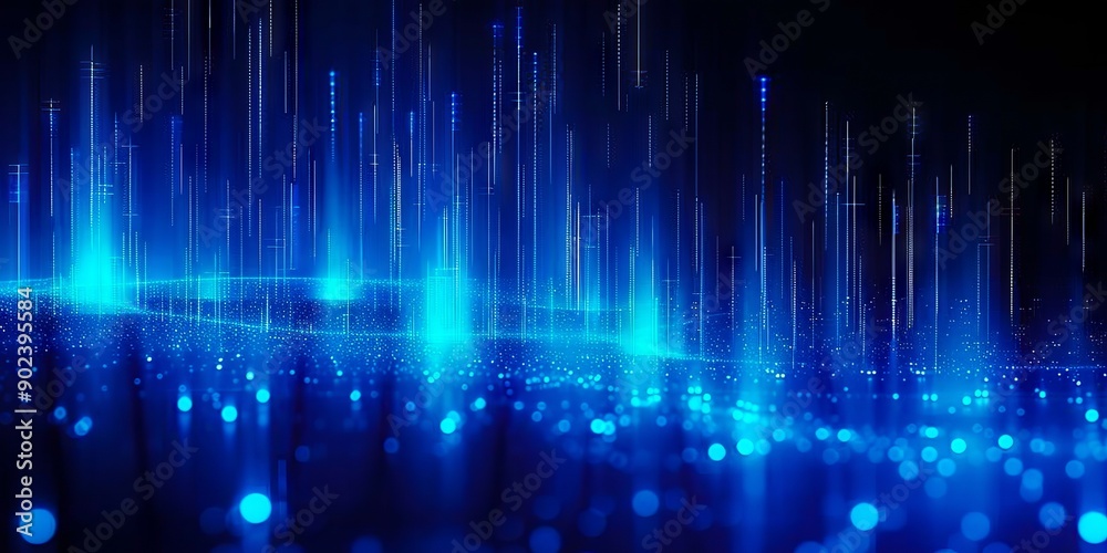 A dark blue background with a lot of lights A dark blue background with a lot of lights