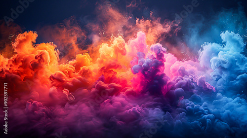 Vibrant Chromatic Explosion - Abstract Artistic Background with Intense Color Bursts