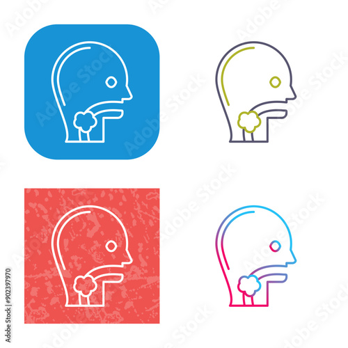 Throat Cancer Icon Design