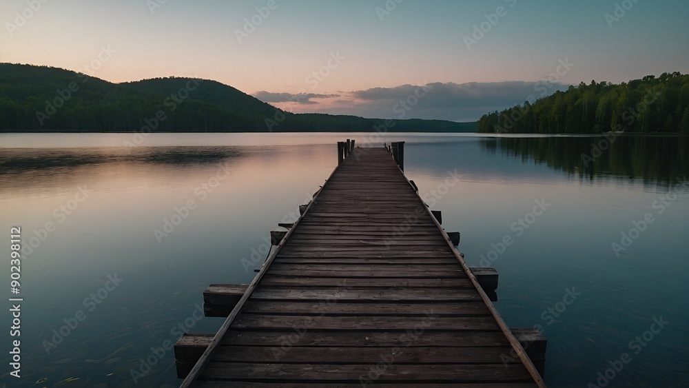 A beautiful lakeside view with reflections of a tranquil fall sunset A beautiful lakeside view with reflections of a tranquil fall sunset