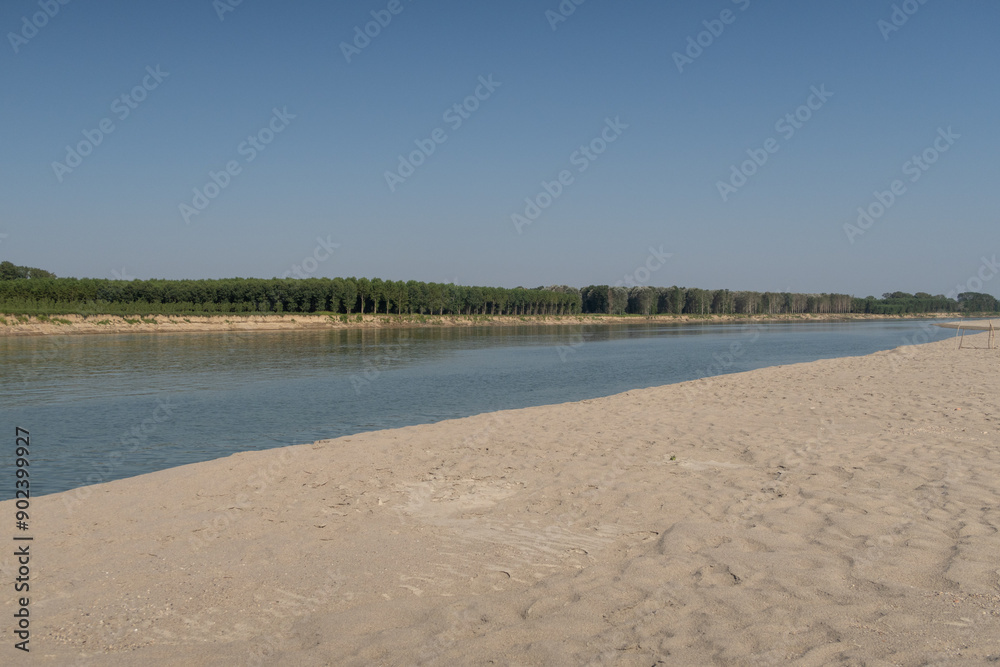 Po river beach sun landscape nature vision