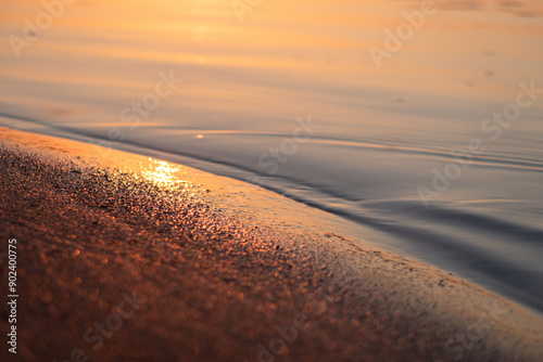 Obraz na płótnie Po river sunset beach reflection water characteristic w salonie