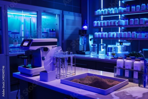 Laboratory Setup with Equipment and Samples