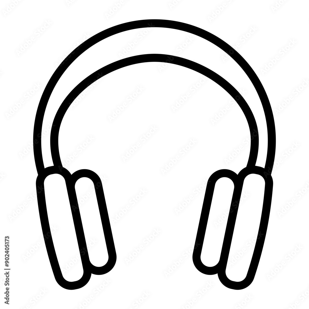 Headphones Vector Line Icon Design Headphones Vector Line Icon Design