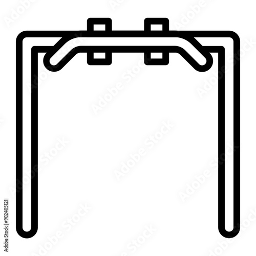 Pullup Bar Vector Line Icon Design