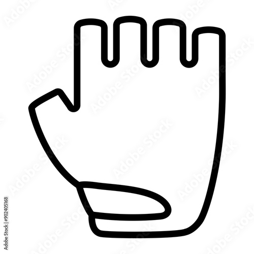 Gym Gloves Vector Line Icon Design