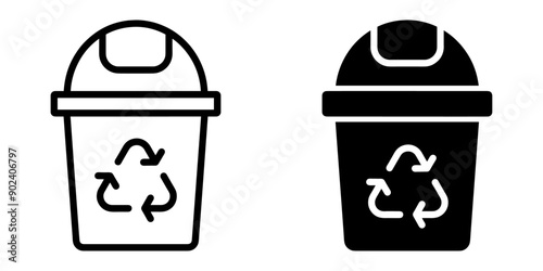 ofvs657 OutlineFilledVectorSign ofvs - bin vector icon . recycling . trash can sign . isolated transparent . outline and filled version . AI 10 / EPS / PNG . g12003