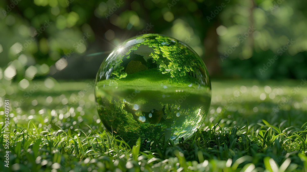 Lightbulb Containing Miniature Idyllic Scene Of Peach Tree, Lush Grass, Deer and Bird generative ai Lightbulb Containing Miniature Idyllic Scene Of Peach Tree, Lush Grass, Deer and Bird generative ai