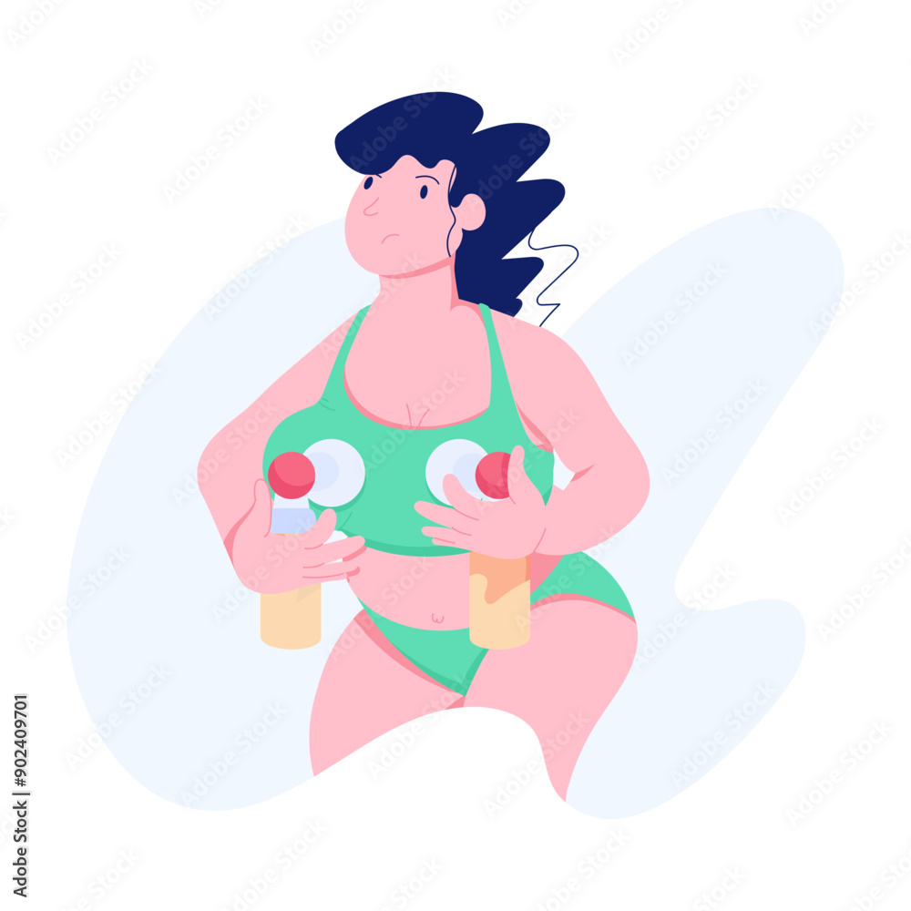 Breast pump flat style character illustration Breast pump flat style character illustration