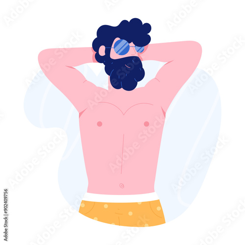 Character based flat illustration of relaxing person 