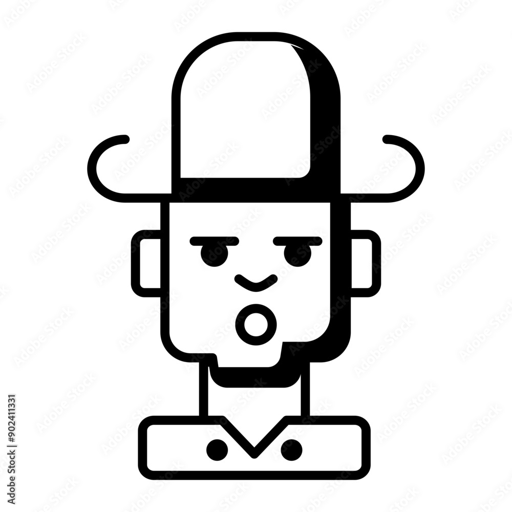 A firebreather icon in linear style A firebreather icon in linear style