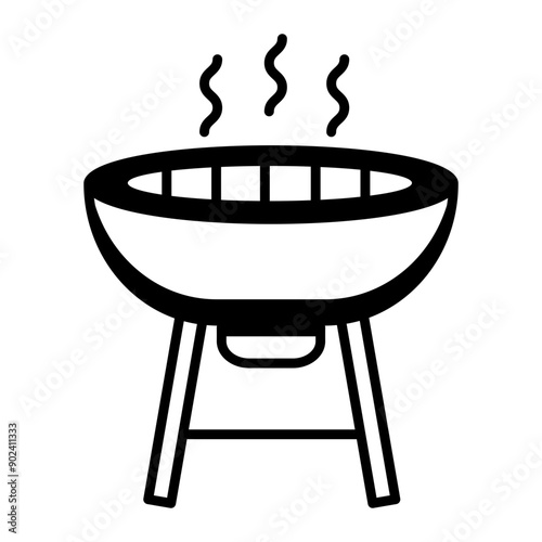 An outline style icon of grill