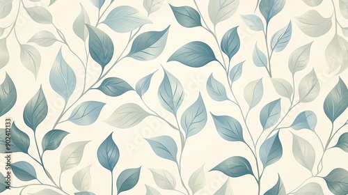 Wallpaper Mural Vintage floral vector seamless pattern with leaves for wallpaper, fabric, and decor Torontodigital.ca