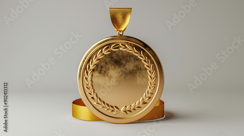 gold medal mock-up isolated...