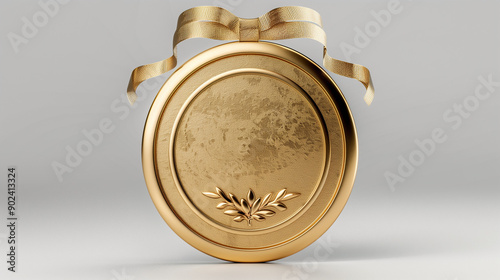 gold medal mock-up isolated...