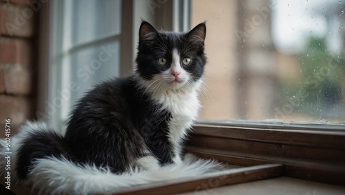 black and white cat